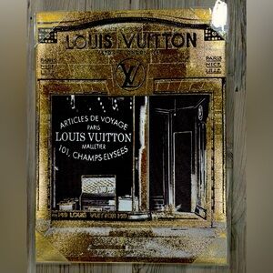 Gold and Black Vintage canvas 12”x16”